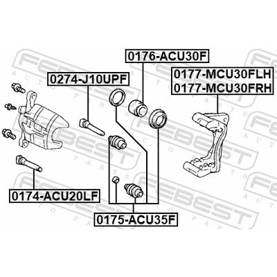FEBEST Bremssattel 0177-MCU30FLH Vorderachse links für TOYOTA
