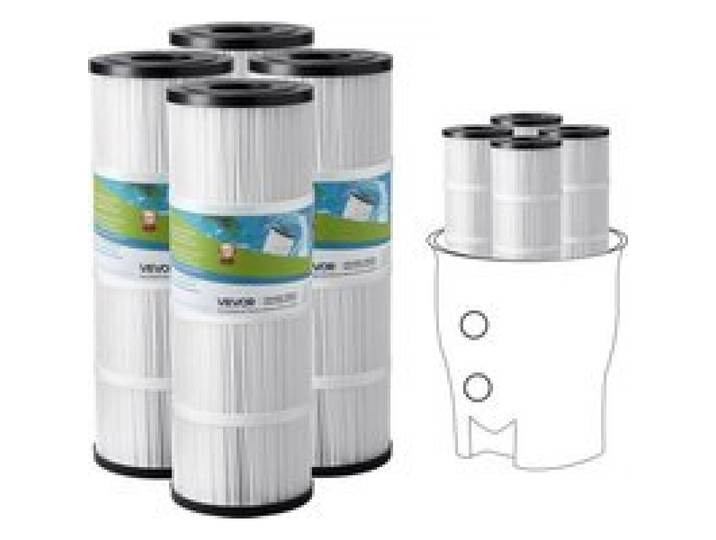 VEVOR Pool-Filterkartusche, 4er-Pack, Wasserfilter 7,4 m², Ersatz-Filter, kompatibel mit CCP320, Pleatco PCC80-PAK4, Poolfilter sicher für Kinder und Haustiere, leicht zu reinigen