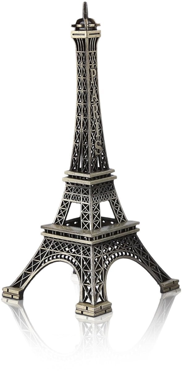 Dailygoods Eiffeltoren Standbeeld 15 cm - Zinklegering Decoratiebeeld van Parijs