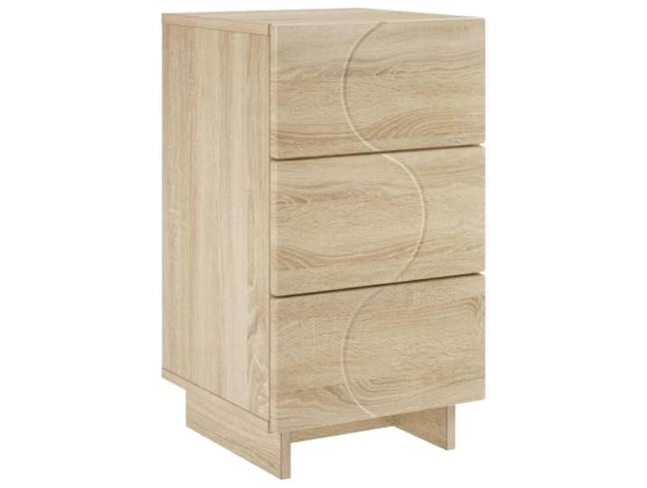 LMTYOENFG Nachttisch mit 3 Schubladen Sonoma-Eiche 33,5x34,5x60 cm Kompakter Beistelltisch fürs Schlafzimmer mit 3 flexiblen Schubladen und stabiler Ablagefläche bis 20 kg Tragkraft.