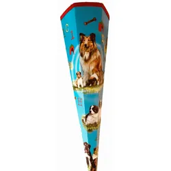 Nestler Schultüte mit Hund Lassie und Familie, 85 cm, eckig