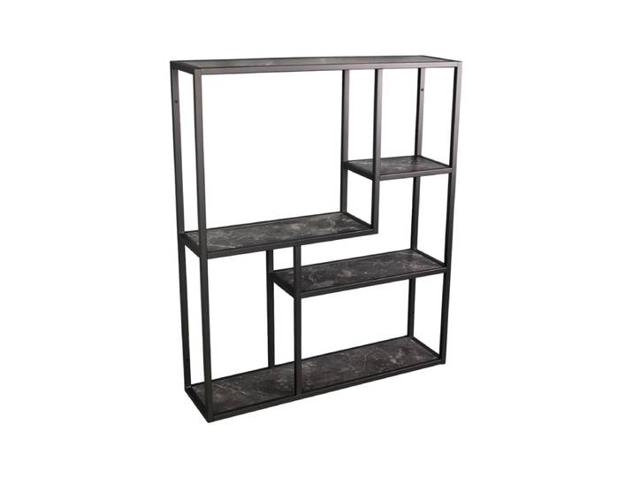Design Wandregal „Slim Line“ - Marmoroptik dunkel Schwarz, Marmoroptik Schwarz Invicta Interiors