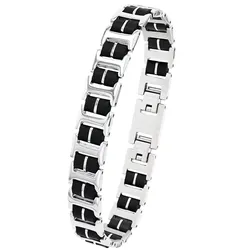 Tchibo - Amor Edelstahl Herren-Armschmuck »Kautschuk« - silber