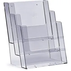 Prospekthalter A5 Aufsteller dreistufig Prospektständer Flyerhalter Flyerständer glasklar Prospekthalter DIN A5