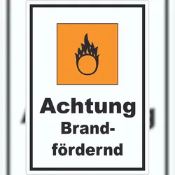 HB-Druck Aufkleber Gefahrensymbol Brandfördernd Brand A5 (148x210mm)