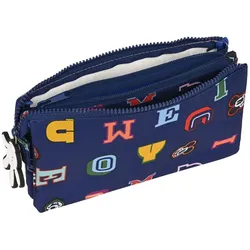 Mickey Mouse Club, Etui, Dreifaches Mehrzweck-Etui Mickey Mouse Clubhouse Only one Marineblau 22 x 12 x 3 cm
