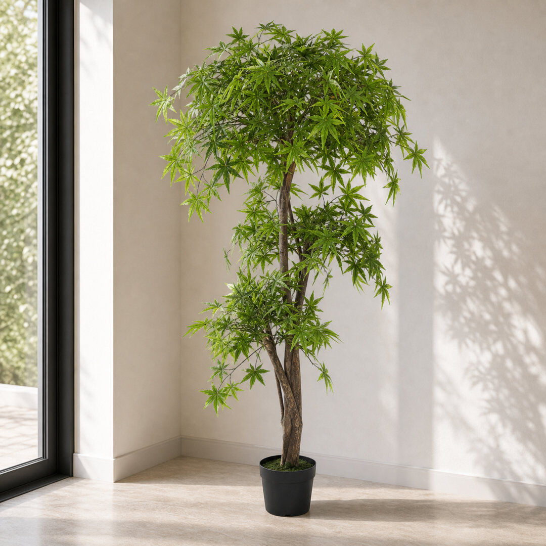 Leaf 150cm Artificial Japanese Maple Tree Green 150cm H X 60cm W X 60cm D