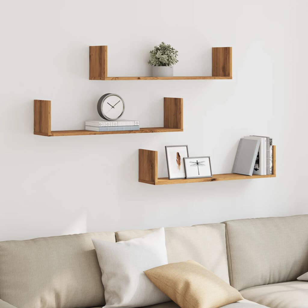 17 Stories Riziero Floating Shelf Artisan Oak 18cm H x 80cm W x 18cm