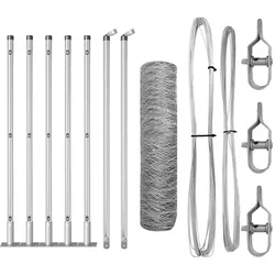 vidaXL Zaunpfosten Silber 10 x 0,6 m (36 mm Netz) Stahl
