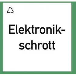 Wertstoffkennzeichnung "Elektronikschrott", Folie, 300x300 mm