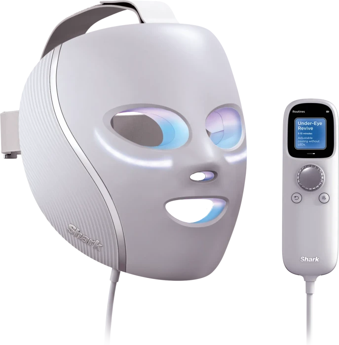CryoGlow LED-Gesichtsmaske, Anti-Aging-Gerät lila, + Kühlung der Augenpartie