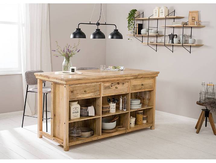 Kücheninsel 180cm Braun/Mango