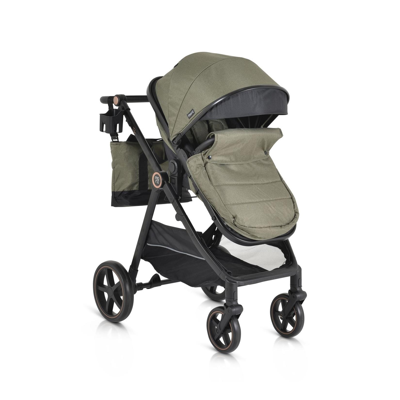 Moni Kinderwagen 2 in 1 Tokyo 22 kg umbaubar Wickeltasche Stoßdämpfer klappbar grün