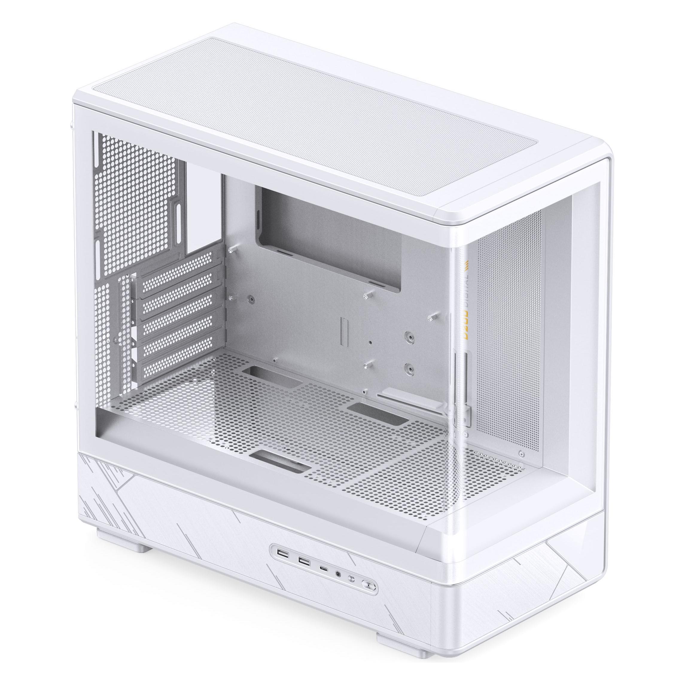 Jonsbo D200 Midi-Tower, mATX, Tempered Glass, Mini Temp Display - weiss (mATX, Mini-ITX) (D200 WHITE)