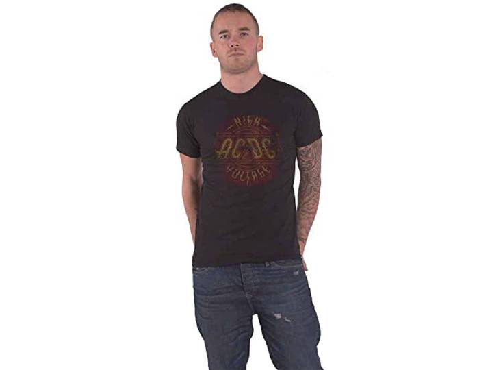 T-Shirt # S Black Unisex # High Voltage Vintage