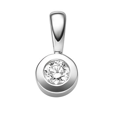 Kettenanhänger ADELIA´S "Anhänger 585 Weißgold ( 14K ) mit 1 Brillant ( 0,15 ct )", silber, Schmuckanhänger, Damen, 0,15 VVS = sehr sehr kleine Einschlüsse, Gold, Kettenanhänger, Goldanhänger