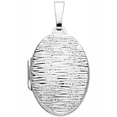 Medallionanhänger JOBO "Anhänger Medaillon oval", silber (silber 925), Schmuckanhänger, Damen, Silber 925 (Sterlingsilber), 925 Silber