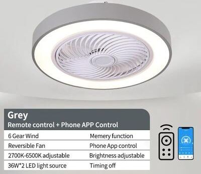 Uplifted Goods Ultra Quiet Integrated Ceiling Airflow And Illumination Hub grey 71 80w 110v