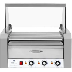 Royal Catering Hot Dog Grill Edelstahl Rollengrill Würstchengrill 11 Rollen 2600 W 2 Zonen, Fun Kitchen, Silber