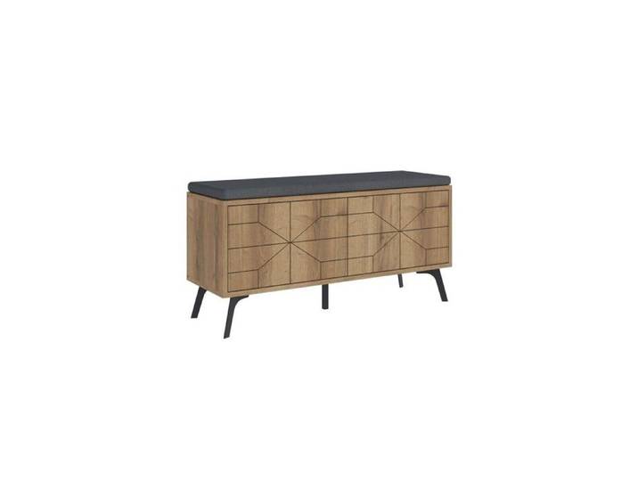 CALICOSY - Meuble de rangement chaussures 4 portes H55 cm - DUNE BENCH - Bois clair