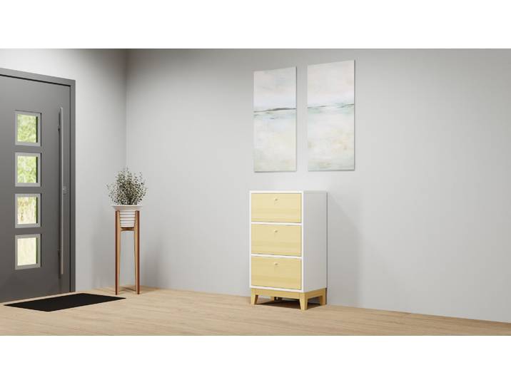 Kommode mit Schubladen MDF Beschichtet MDF Weiß matt