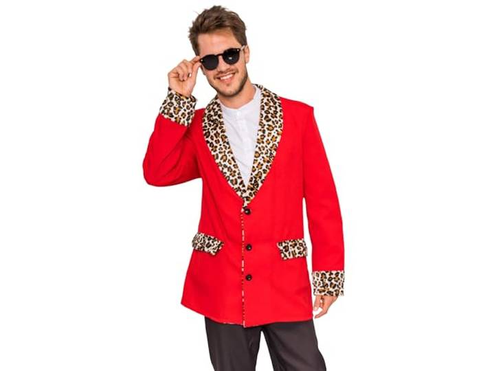 Rood Foute Pooier Rosse Buurt Colbert Met Luipaard Details Man