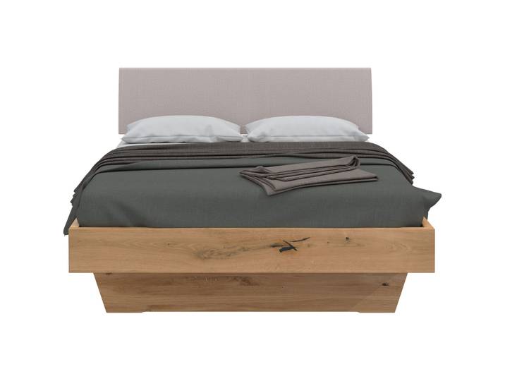 Bett Reto Natur Wildeiche Massivholz 140 x 200 cm - Bett