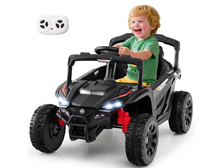 Kinder 12V Elektrische Auto met Afstandsbediening Elektrische UTV-truck Kinderauto Kinder Voertuig Zwart