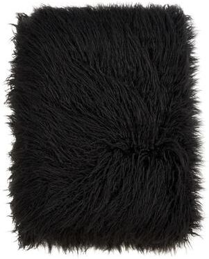 Saro Lifestyle Throw Blanket with Faux Mongolian Fur Design