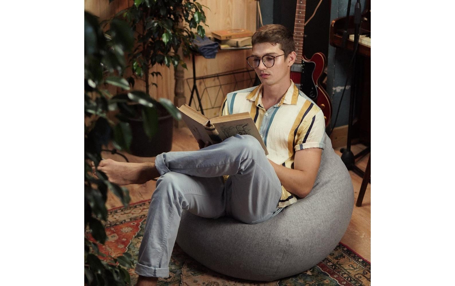 Sitzsack LUMALAND "Comfort Line 185 L", grau (dunkelgrau), Sitzsäcke, Sitzsack dunkelgrau Einheitsgröße