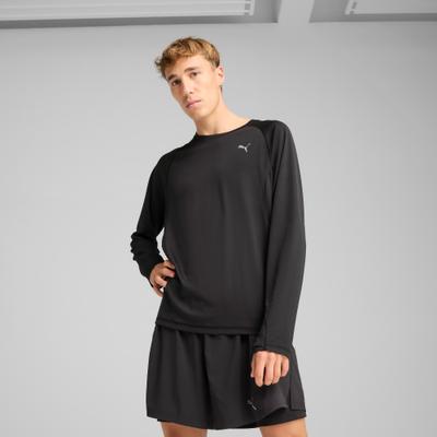 Laufshirt PUMA "M RUN VELOCITY LONG SLEEVE (POLY)", Herren, Gr. L, schwarz (puma schwarz), Web, Obermaterial: 100% Polyester, unifarben, regular fit normal, Rundhals, Shirts Laufshirt, Regular Fit, langärmlig, für Lauftraining, mit DryCELL-Technologie