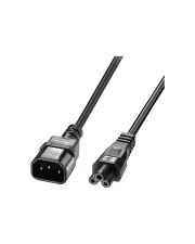 Lindy Spannungsversorgungs-Verlängerungskabel IEC 60320 C5 bis C14 1 m geformt Schwarz (30340)