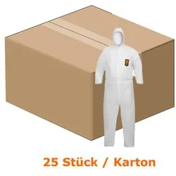 Schutzanzug Kimberly Clark Kleenguard A40, weiß Gr. XL 25 Stück je Karton, begrenzt partikeldicht und sprühdicht