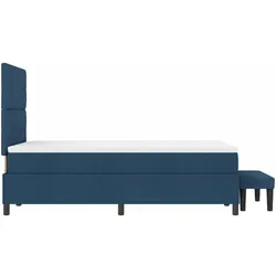 vidaXL Boxspringbett mit Kopfteil Blau 120 x 190 cm Stoff