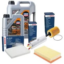 Inspektionspaket Bosch Filtersatz Liqui Moly 5W-30 VW TRANSPORTER T5 Van
