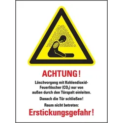 Schild I Warn-Kombischild CO2-Feuerlöscher - Löschen d.Türspalt, ISO, Kunststoff, 300x400mm