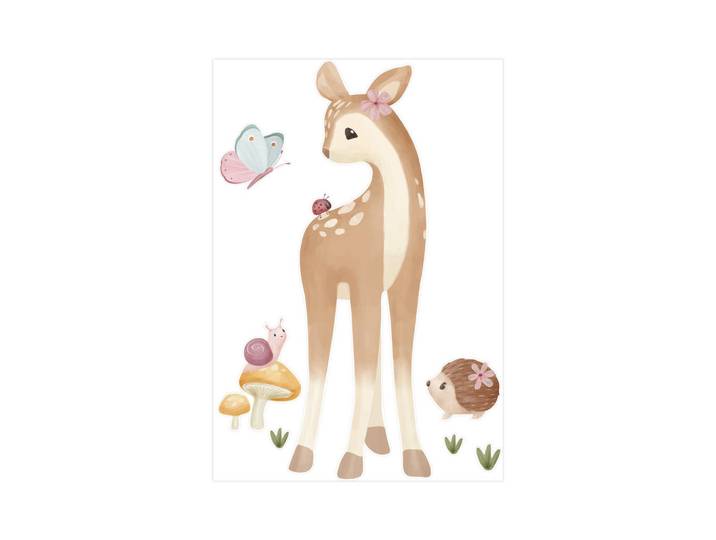 Little Dutch Wandaufkleber Zauberwald Reh 80x50cm, Braun, Kunststoff, Vintage, Rechteckig, 50x80x0.1 cm, Tapeten & Wandverkleidungen, Wandtattoos & Sticker, Wandtattoos