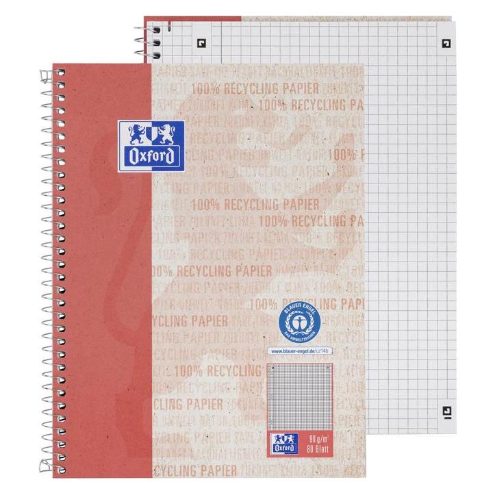 Oxford RECYCLING - Collegeblock kariert (A5+, Kariert, Weicher Einband) (400159373)