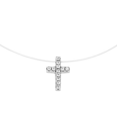 Collier SMART JEWEL "Anhänger Kreuz, Silber 925", silber, Halsketten, Herren, 45cm, Silber 925 (Sterlingsilber), Collier