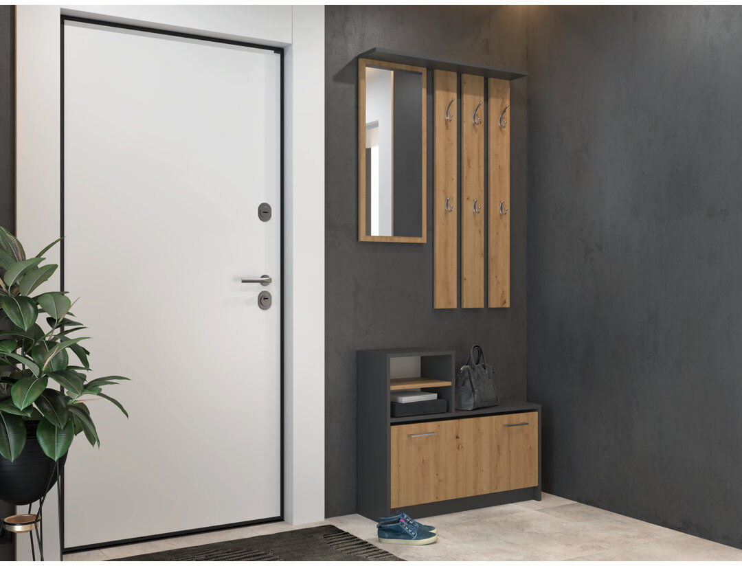 Mercury Centreville Hallway Set with Storage Bench and Shoe Storage Anthracite/Artisan