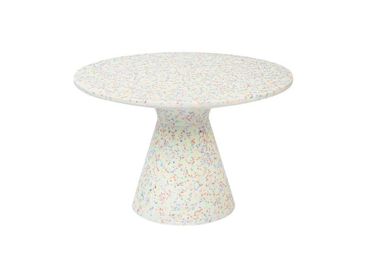 Table basse en béton multicolore, ronde, table d'appoint, recyclé