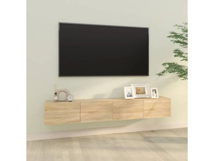 SHOP Meubles TV - muraux - 2pcs - chêne sonoma 100x30x30cm bois ingénierie - Armoire de télévision B - 491458035555