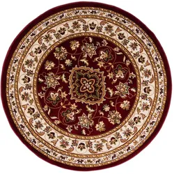 Traditioneller Teppich in Trendfarben `Glazert` . Farbe: Rot, 133x133 cm | Kadima Design