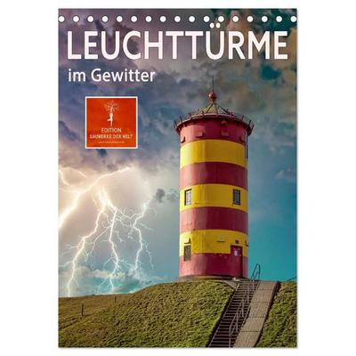 Leuchttürme im Gewitter (Tischkalender 2027 DIN A5 hoch), CALVENDO Monatskalender