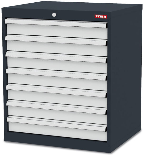Armoire à tiroirs STIER, avec 7 tiroirs lxPxH 700x575x820 mm (902616)