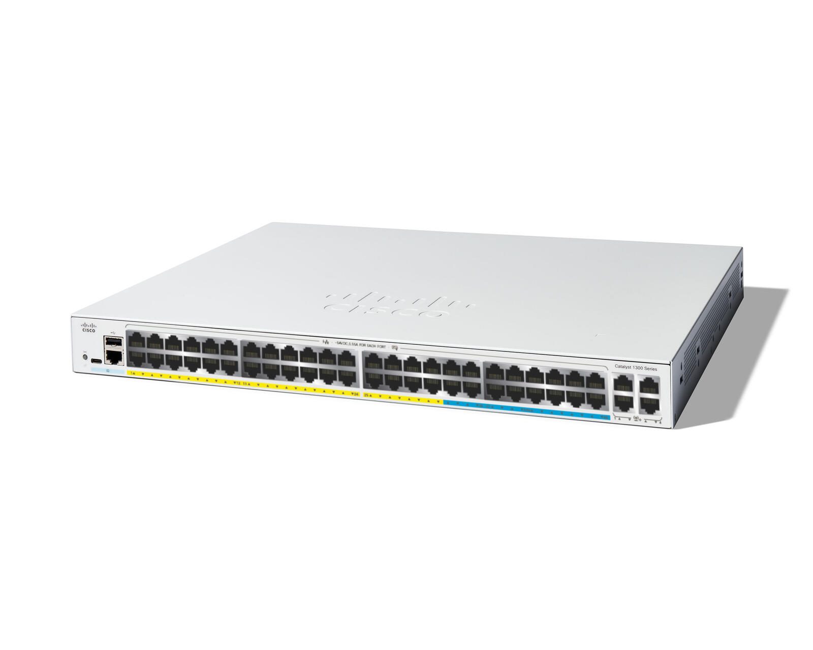 Cisco Catalyst 1300-48MGP-4X Managed Switch, 32-Port-GE, 16 Ports 2,5GE, PoE, 4 x 10GE-SFP+ (C1300-48MGP-4X)