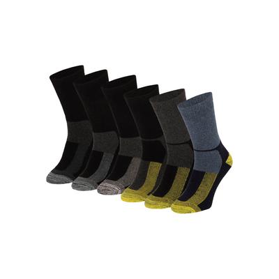 Socken APOLLO "Arbeitsocken", Herren, Gr. 43-45, bunt (blau grau gelb), Polyamid, Polyester, Viskose, Wolle, unifarben mit Farbeinsätzen, Socken Socken, Funktionelle Arbeits-Thermosocken