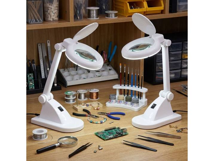 2er-Set Lupenleuchte Linsenstärke: 3 - 12 Dioptrien 6500 K 6 W 400 lm, weiss