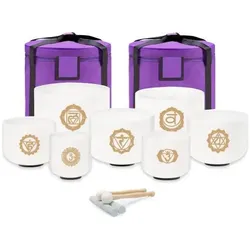 keepdrum Klangschalen-Set Chakra Set Gold 6-12 Zoll mit Zubehör (Klangschale), Perkussion, Gold
