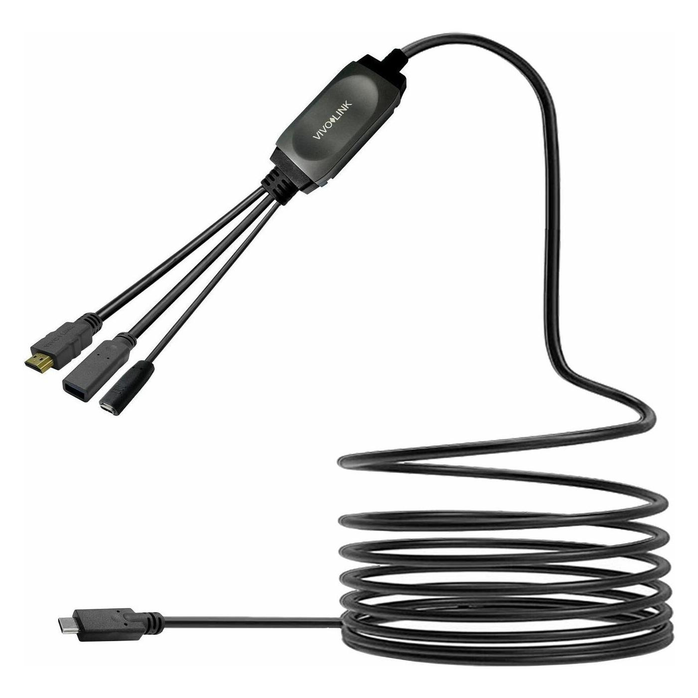 Vivolink USB-C HUB Cable with USB3.0 & (7.50 m, USB 3.2 Gen 1, 60 W) (PROUSBCHDMIUSB3-7.5)